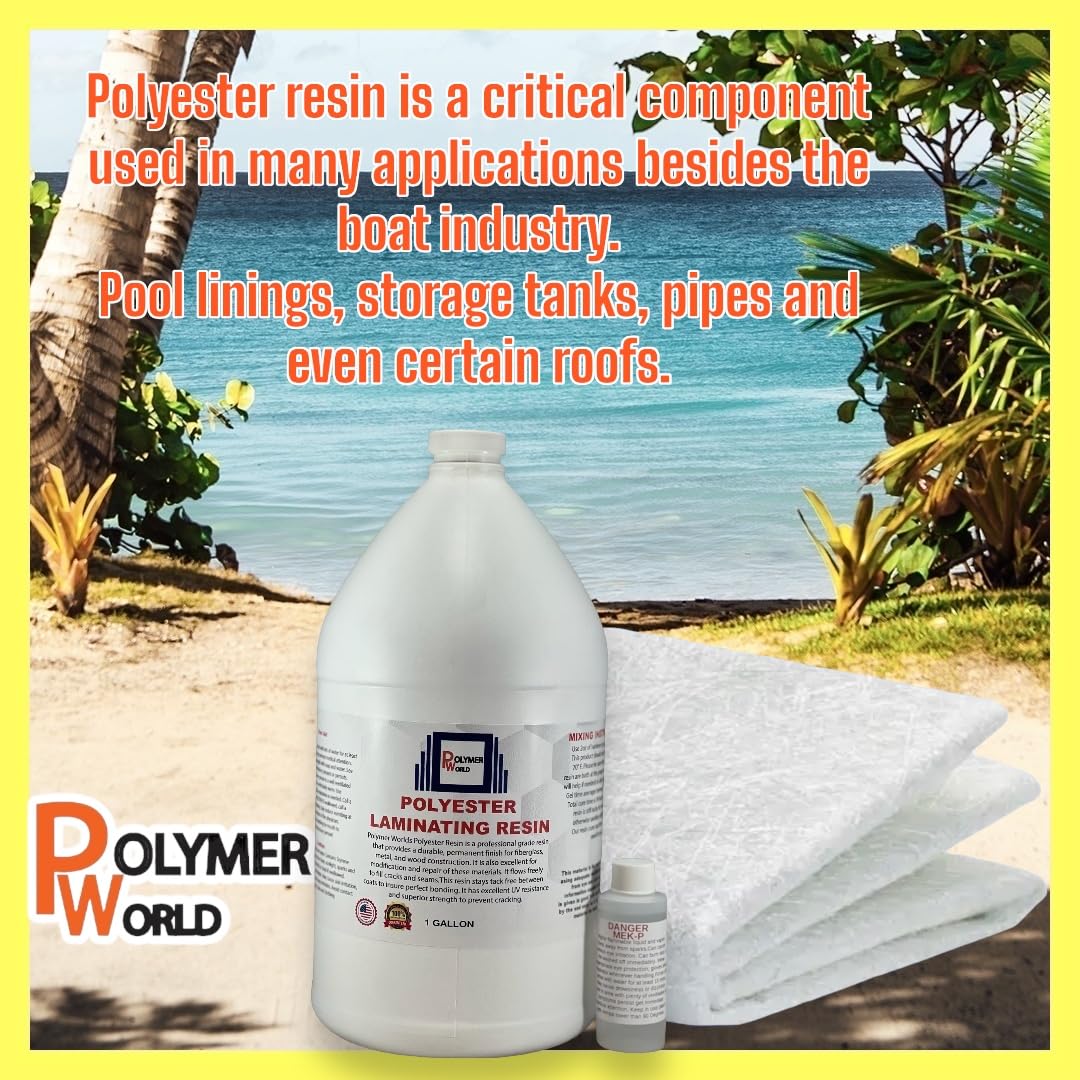 Polymer World- Polyester Resin with .75x50x5 Yard Chopped Strand Mat
